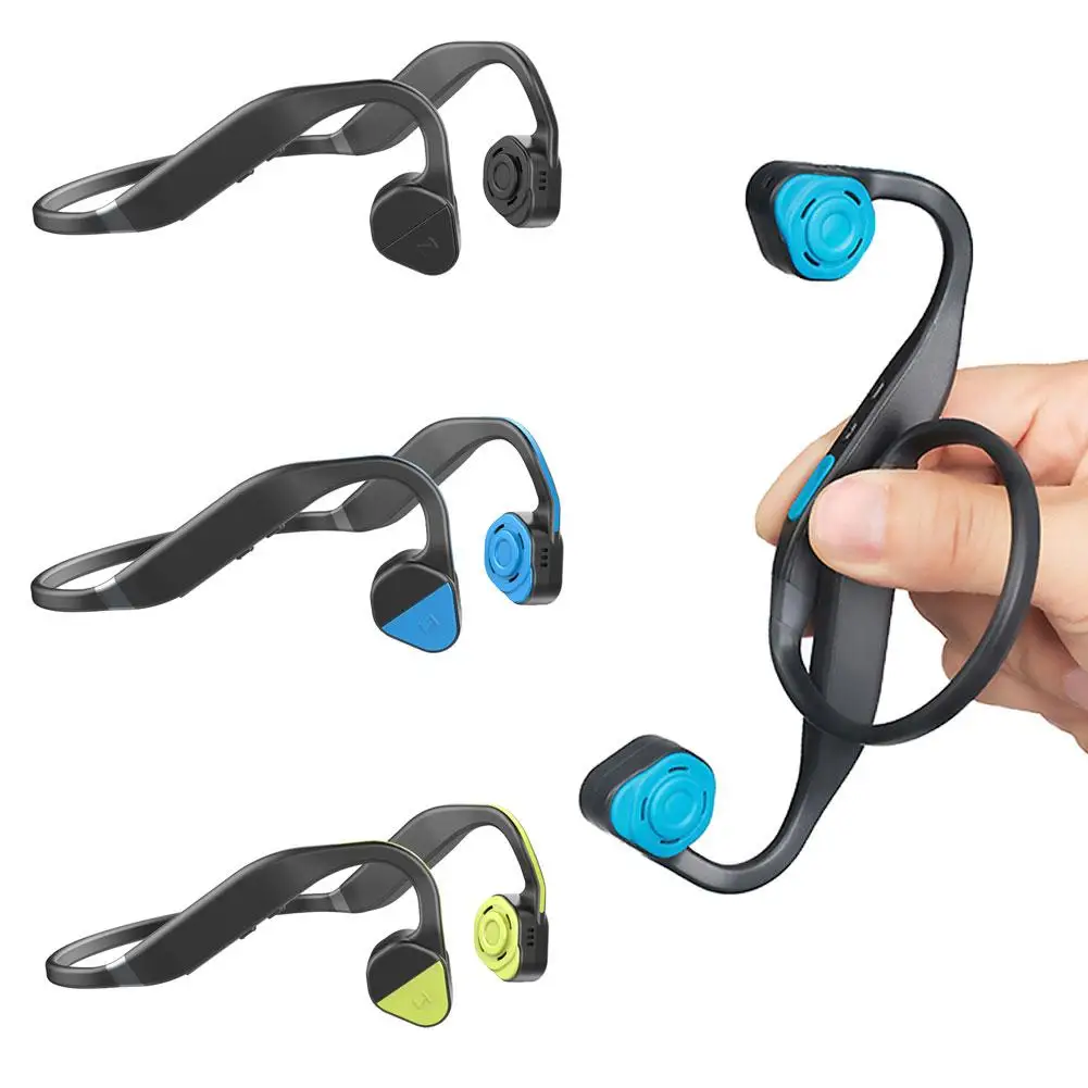 

F1 Bone Conduction Stereo Sound Back-hook Wireless Bluetooth Headset with Mic