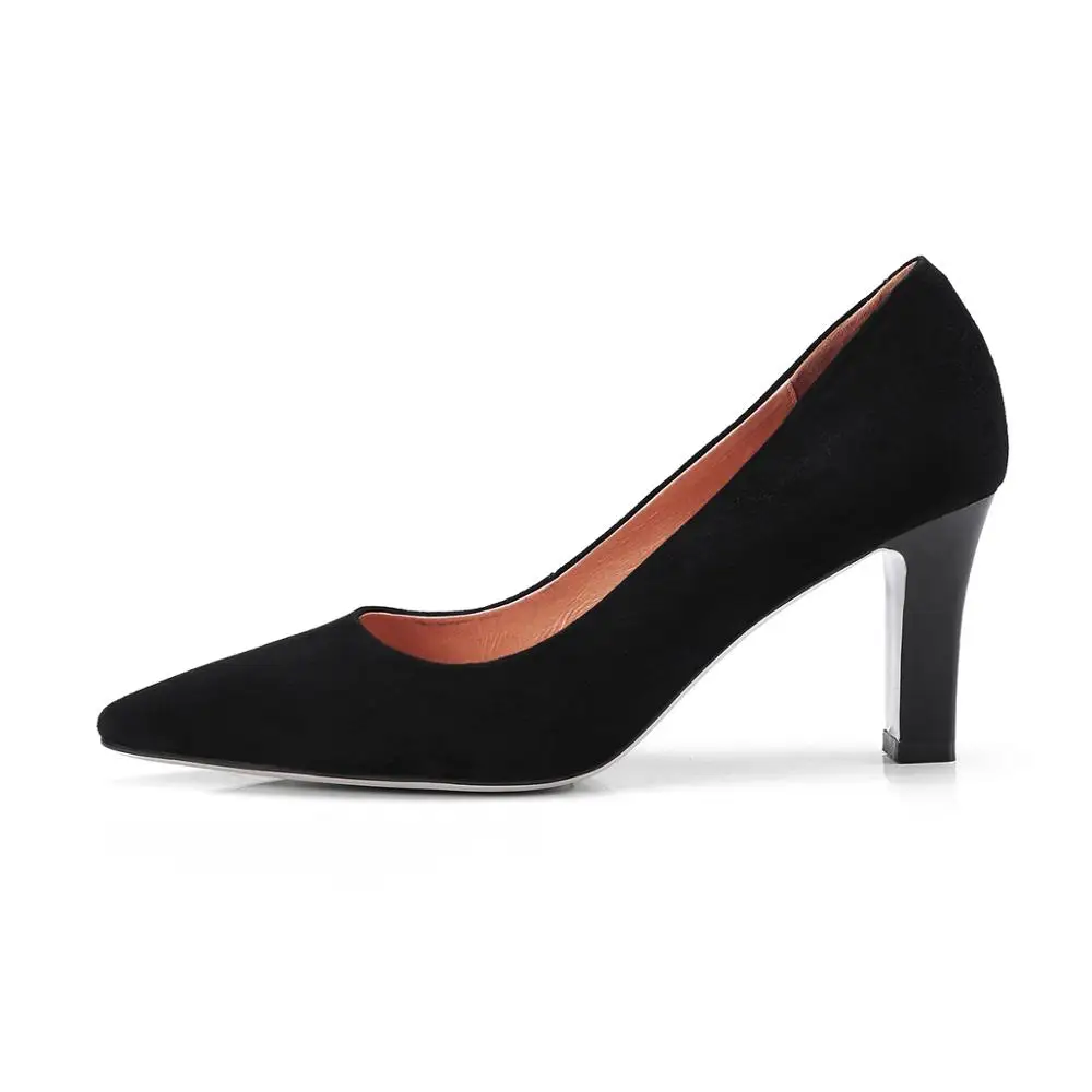 SOPHITINA/модные женские туфли-лодочки; удобные высококачественные замшевые туфли на квадратном каблуке; пикантные туфли с острым носком; новые уникальные туфли-лодочки; MO175 - Цвет: black