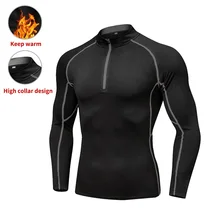 YEL Wholesale 5Pcs/Lot Warm Running T-shirt Long Sleeve Running Top Sportswear Men Fitness Sport Shirt Jogging Training Clothes