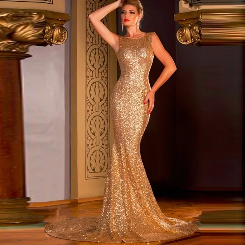 long sleeve allover sequin mermaid gown