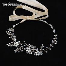 TOPQUEEN HP126 свадебная тиара свадебное украшение на голову жемчуг невесты украшения для волос кристалл свадебные аксессуары для волос для девушки