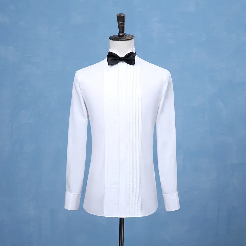 

2019 New Fashion Groom Tuxedos Shirts Best Man Groomsmen White Black or Red Men Wedding Shirts Formal Occasion Men Shirts