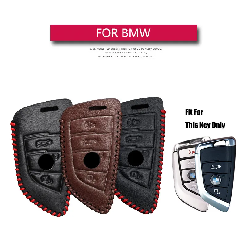 

Genuine Leather Car Key Case Cover Shell Protector For BMW X5 F15 X6 F16 G30 7 Series G11 X1 F48 F39 2&3 Button Car Styling