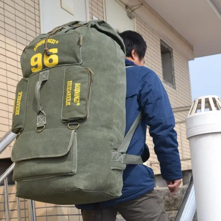 

97L multi-function large capacity backpack men canvas bags Practical luggage items backpack XY403