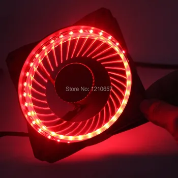 

5PCS lot Eclipse 120mm DC 12v 3+4pin 32 light LED Computer Case Fan For Radiator Red