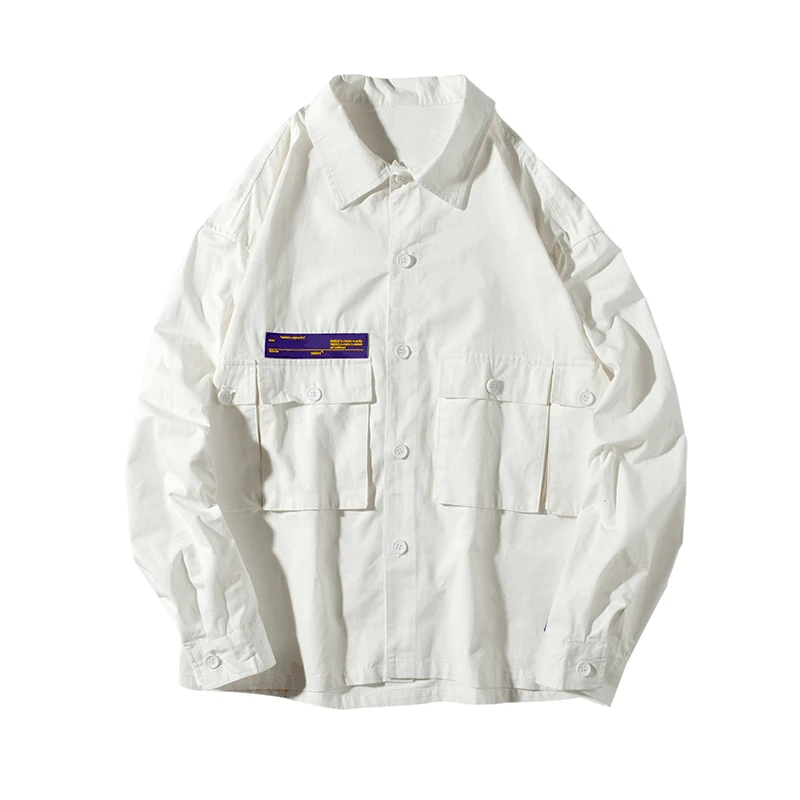 Una Reta хип-хоп лацканы рубашка пальто для мужчин 2019 Весна Новая мода плюс размер сплошной уличная однобортные рубашки мужская рубашка