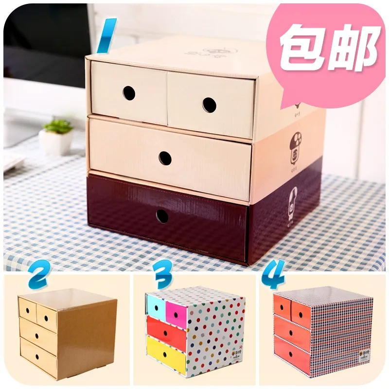 Eco friendly Waterproof Cardbord Multi Purpose Drawer Desktop Storage