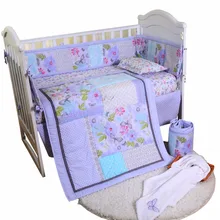 Hanbear/комплект постельного белья из хлопка 4 шт./компл., хлопковые комплекты для кроватки с рисунком(одеяло+ простыня+ юбка+ бампер