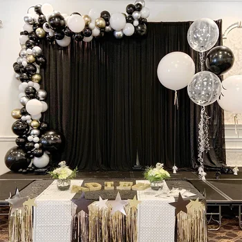 

136pcs black white latex balloon garland arch gold silver round globos baby happy birthday party decoration ballonnen Supplies