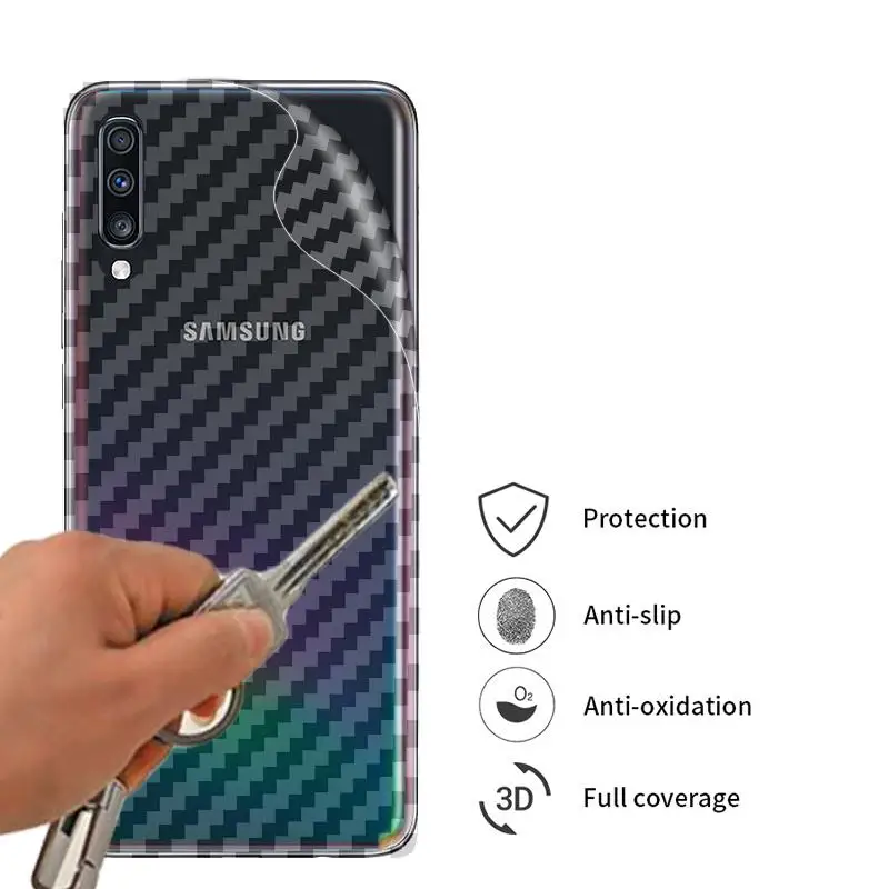 3D защитная задняя пленка из углеродного волокна для Samsung Galaxy A20 A40 A70 A80 A90 A10 A30 A50 A10s