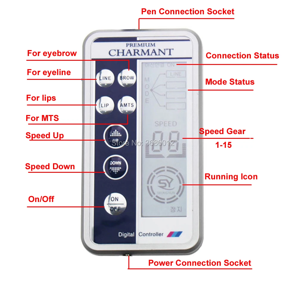 Перманентная микро МТС Дерма терапия Премиум Charmant I макияж тату ручка машина цифровой контроллер для бровей губ микроблейдинг