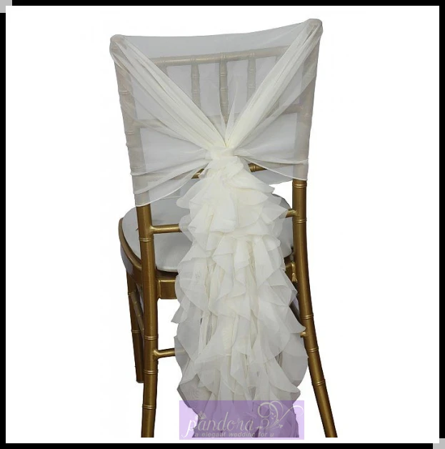 Fancy Wedding chair hood wedding chair covers ruffles in Chair Cover
