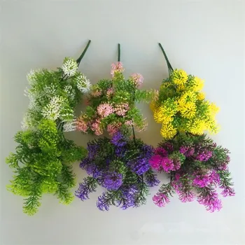 

10P Fake Aquatic Plant 12.99" Length Simulation Plastic Bird's Nest Grass Greenery for Home Wedding Decorative Artificial Plants