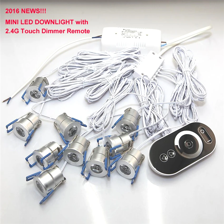10pcs 3W LED Downlights with 2.4G LED dimming driver and Touch Dimmer
