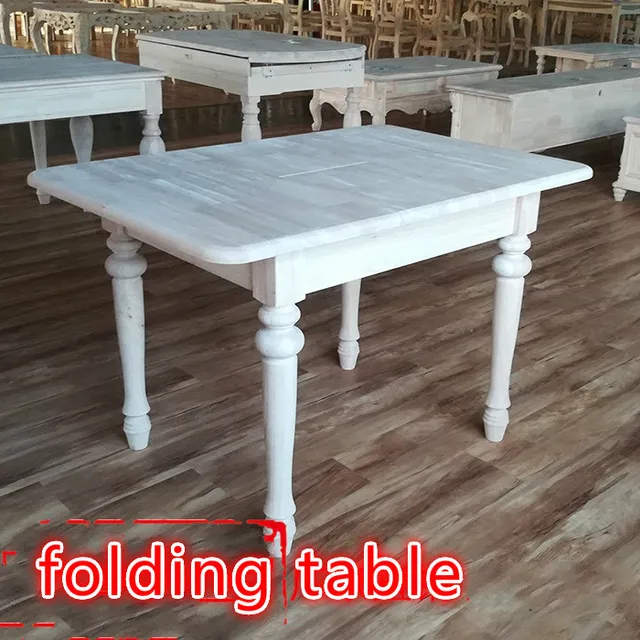 Cheap 120cm*80cm folding furniture American table rubber wood no paint embryo telescopic table rectangular simple dining room table Cheap 120cm*80cm folding furniture American table rubber wood no paint embryo telescopic table rectangular simple dining room table