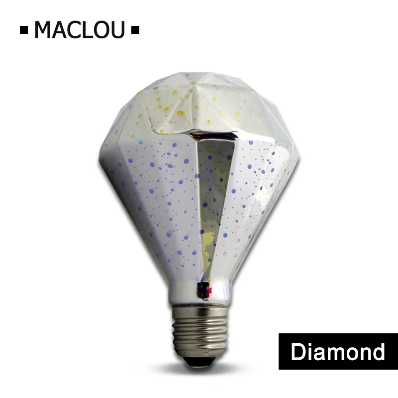 Bombilla Led 3D 220 V estrella corazón diamante Edison luz nocturna novedad colorida chimenea Lampara vacaciones hogar Bar Decoración Bombilla Led 3D 220 V estrella corazón diamante Edison luz nocturna novedad colorida chimenea Lampara vacaciones hogar Bar Decoración