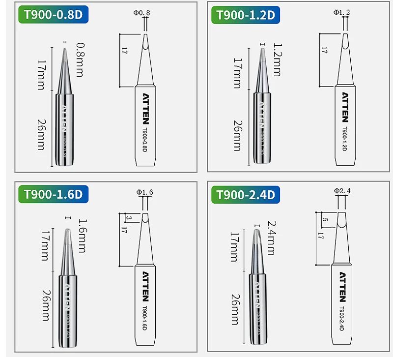 plastic welding sticks ATTEN Original authentic  T-900 Tip For 936 Solder Station welding sticks