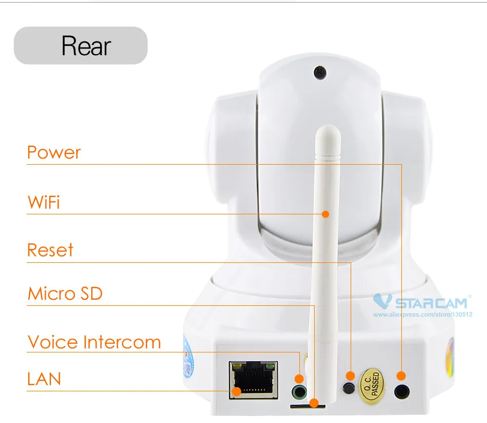 VStarcam C7837WIP 720P HD Беспроводная камера Pan Tilt IP Сетевая камера с WIFI с двусторонним аудио и ночного видения Радионяня