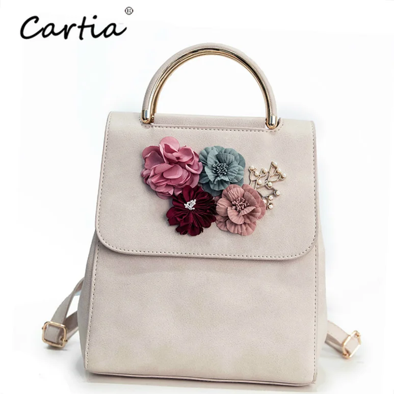 

Fashion Korean Backpacks Women PU leather Kawaii Laptop Backpack Purse Student Bookbags Back Pack Vintage Floral mochila mujer