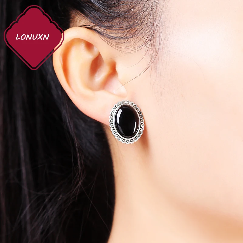 Женское Винтажное кольцо из серебра 925 пробы с натуральным камнем|925 sterling|silver