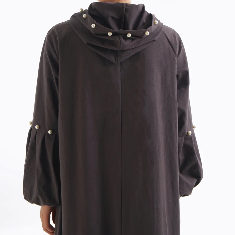 Рамадан для взрослых мусульманский черный Абая лоскутное бисер Повседневное платье Дубай мусульман для женщин исламское