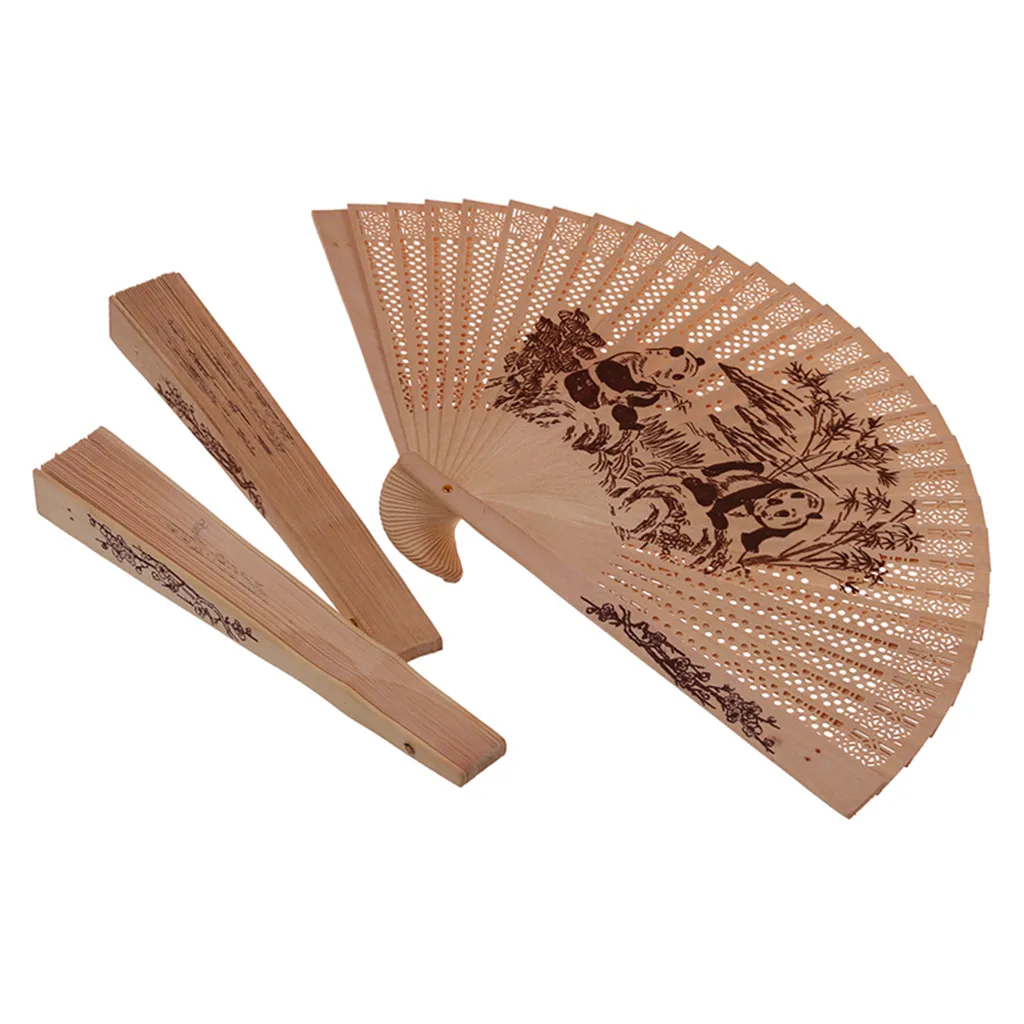 Hand fan bamboo Chinese Style personalized hand fans wedding favors Party Hollow Folding Hand Held Flower Fan L619