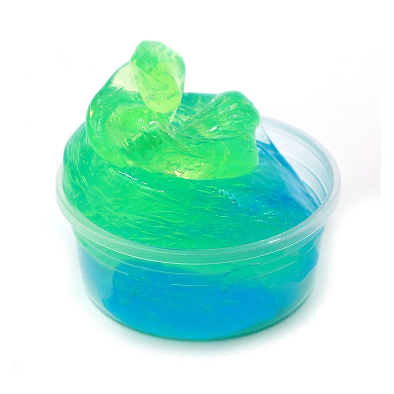 Скользящий прозрачный слизью игрушки облако шпатлевка пушистый слизью клей грязи амулеты для поставки слаймов коробка Волшебная пластиковая Песочная глина для детей - Цвет: Blue Green Slime