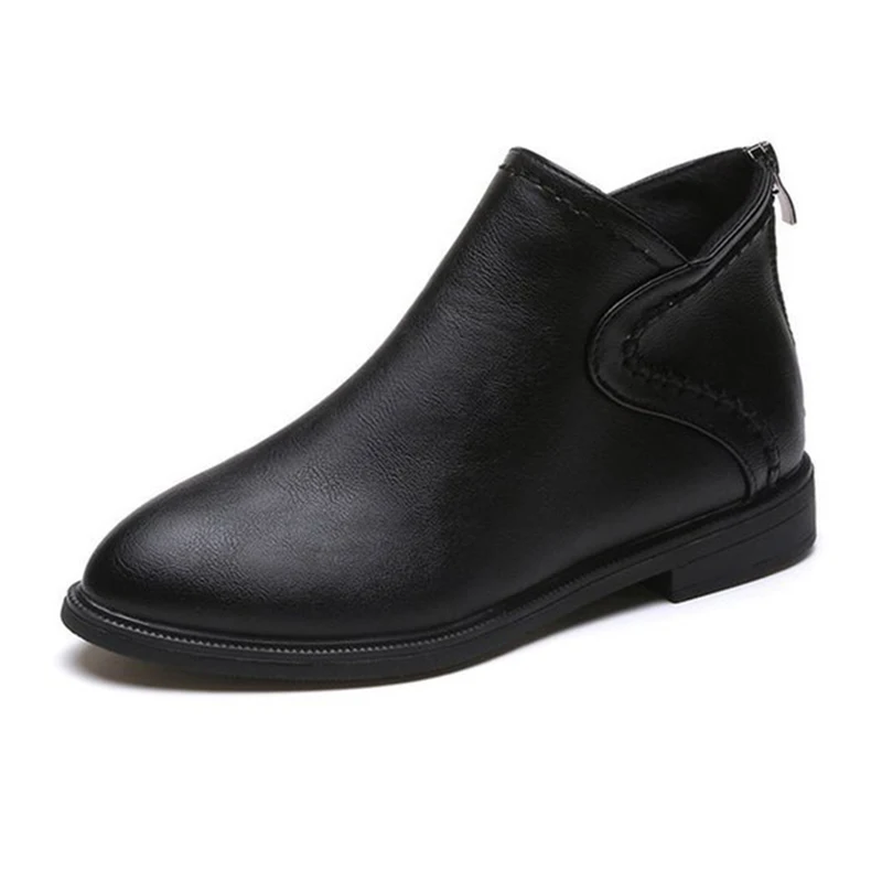 

autumn and winter new women's flat short boots pointed boots