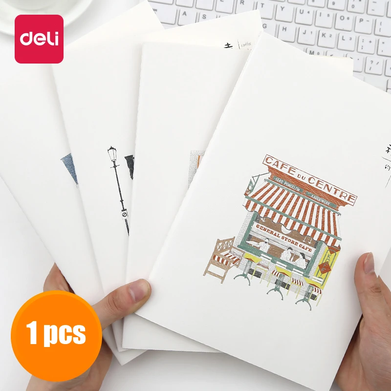 

Deli 1pc notebook Korea small fresh cute Kawaii stitch line learning stationery notebook a5/b5 large class soft copy record book