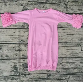 

New blank baby girls children clothing kids ball gowns sleeping wear wholesale ruffle sleeve infant gown