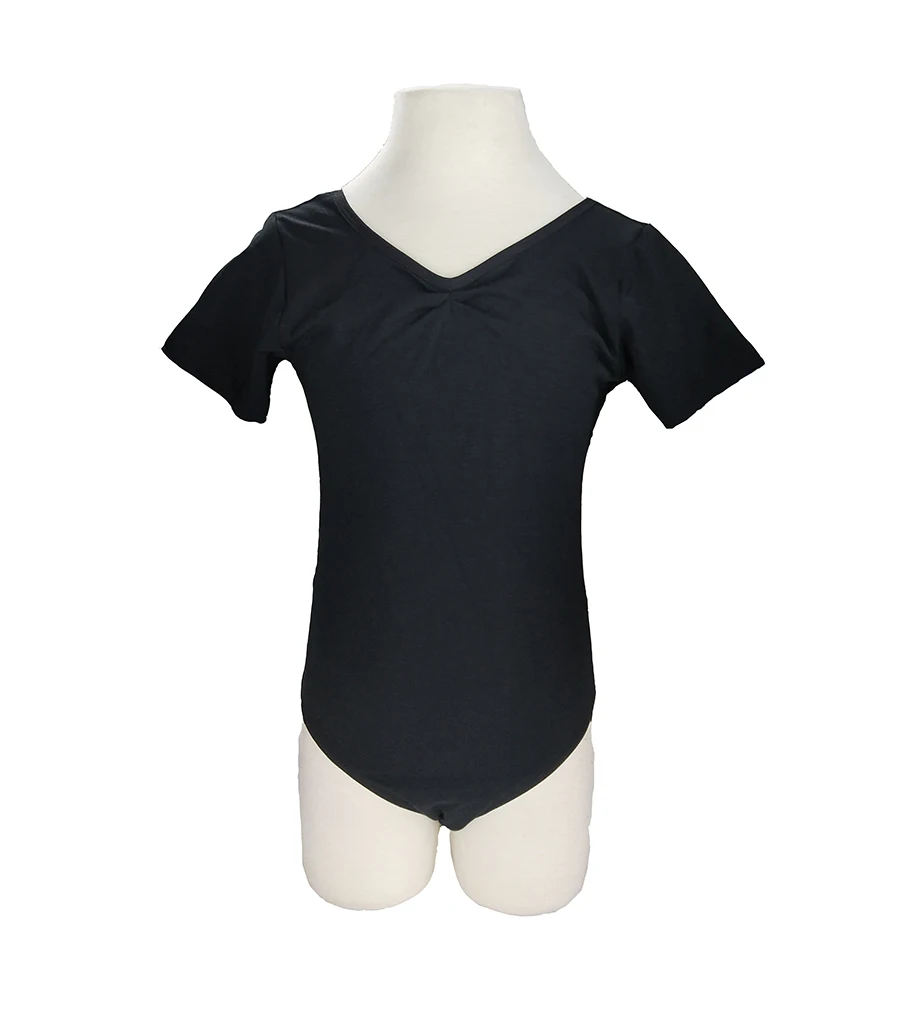 

Black Girls Short Sleeve Leotard Ballet cotton Lycra Lace for Kids Youth Children Gymnastic Leotards Ballet Dancing Yoga cloths