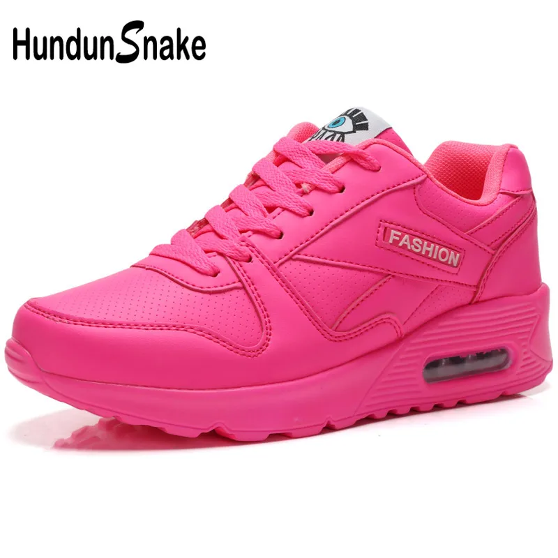 

Hundunsnake Air Cushion Women's Running Shoes For Women Red Sneakers Woman Leather Women's Sport Shoes Female Sports Shoes T31