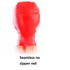 Máscara de capó de látex con foulard abierta, no incluye cremallera, negra y roja, flexible ► Foto 3/6