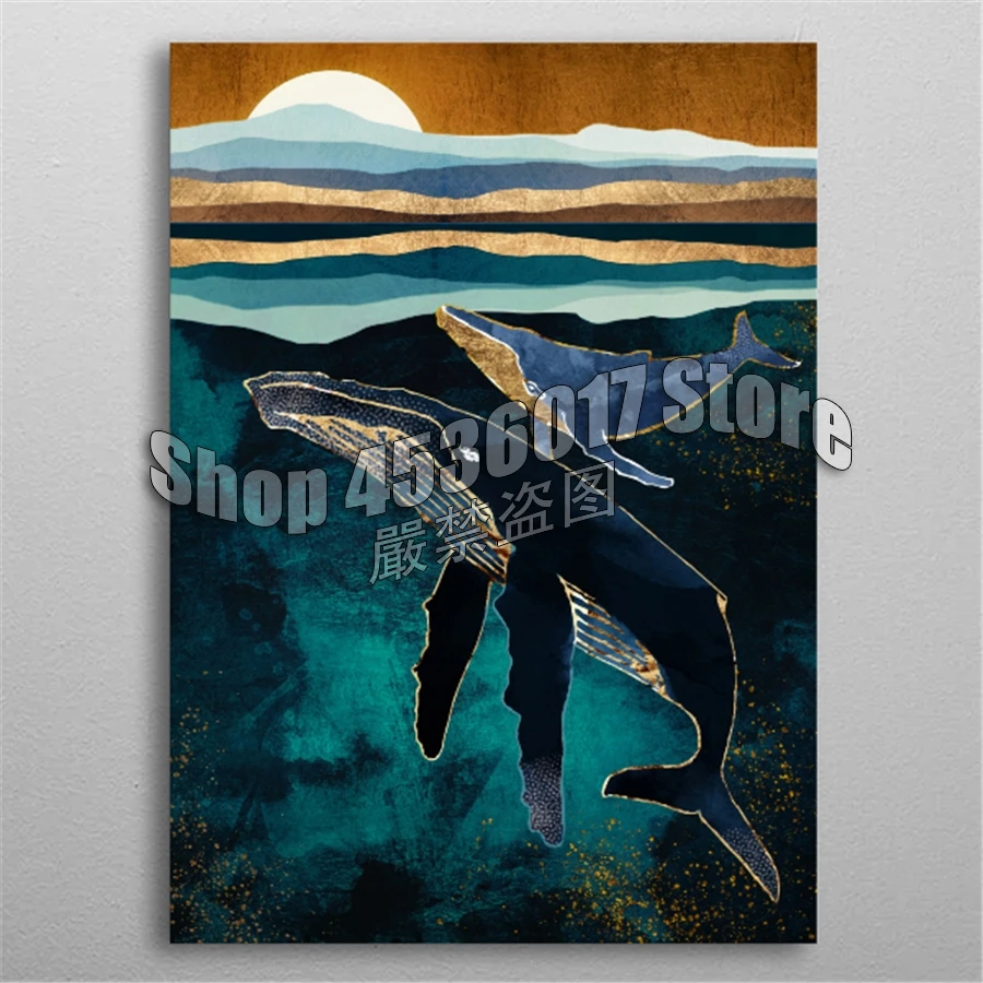

Animals 5d Diy Diamond Painting Cross Stitch Embroidery Moonlit Whales Diamond Mosaic Home Decor Hobbies Full Rhinestone Gifts