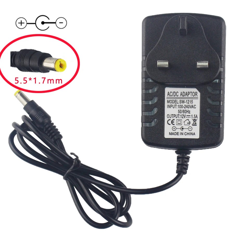 12V 1.5A 5.5*1.7mm Adapter Cord For Casio Piano WK1800 CTK738 CT688 PX-100, Replacement for AD-12CL / ML -