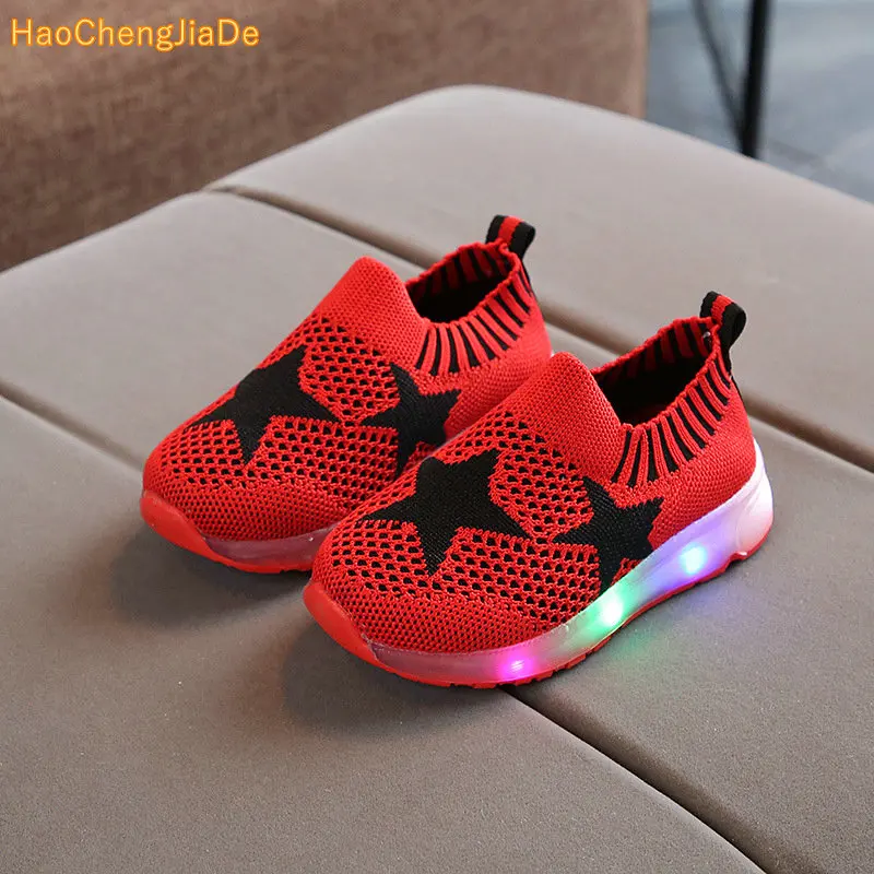 

Fashion Children Shoes With Flash Kids Light Chaussure Led baby boys Girls Shoes Sports Breathable Sneakers