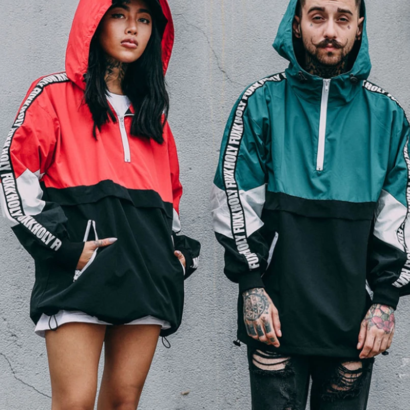 Patchwork Coats Color Block Pullover Hooded Jackets 2018 Autumn Zipper Tracksuit Casual Jacket Coats Hip Hop Male Streetwear Patchwork Coats Color Block Pullover Hooded Jackets 2018 Autumn Zipper Tracksuit Casual Jacket Coats Hip Hop Male Streetwear