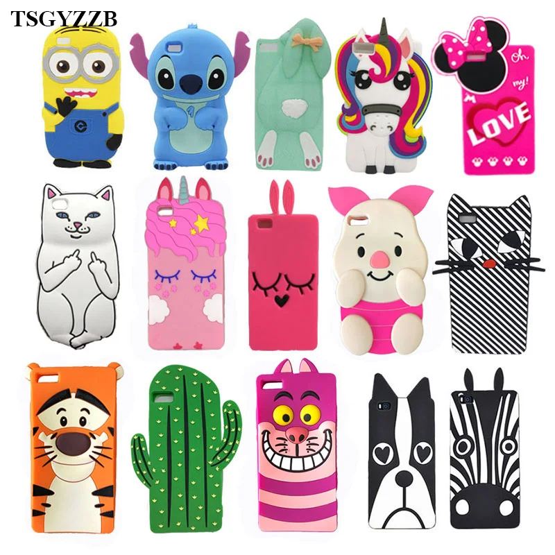 

Fundas For Huawei P8 Lite 5.0 Case Cute Cartoon Cases 3D Stitch Minions Silicone Phone Cover Case Coque For Huawei P8 Lite 2015