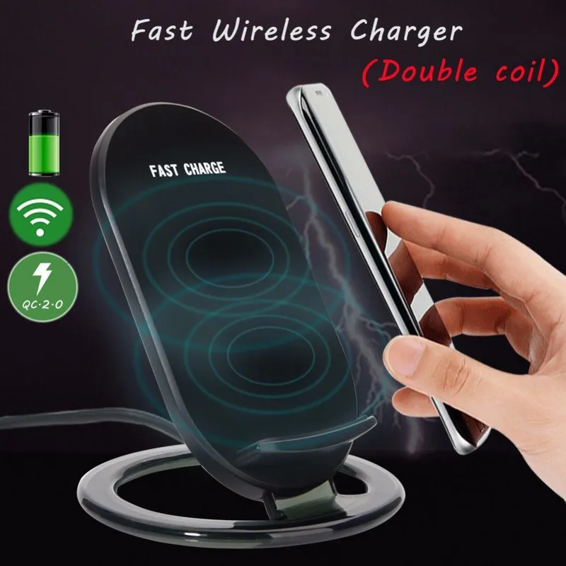 10W Qi Wireless Charger for Battery Power Bank Portable Fast Charging Holder Samsung Cell Phone Universal | Электроника
