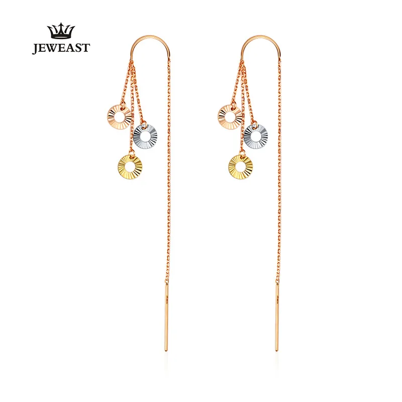 18k Pure Gold Earring Real 750 Trendy Party Fine Jewelry Cz AliExpress