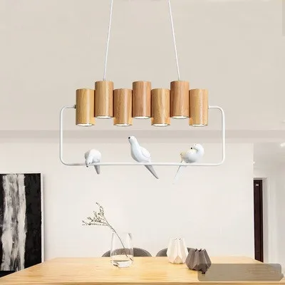 Светодиодный подвесные светильники для Обеденная птицы подвесной светильник деревянный подвесной светильник, ресторан дерево бар украшения светильник