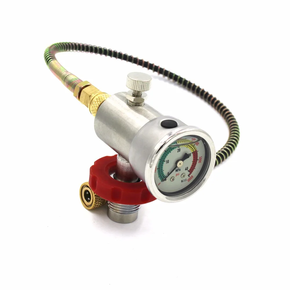 

PCP Scuba Diving Valve Refill Adapter CO2 Filling Station Pressure Valve G5/8 Male Air Inflation to Small HPA Tank 40mm Gauge