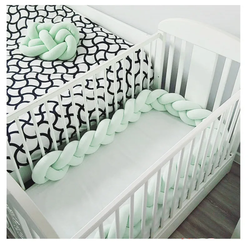 Crib enclosure Anti-collision Baby Colorful Soft Knot Pillow Braided Crib Bumper Decorative Bedding Cushion #4j11 (50)