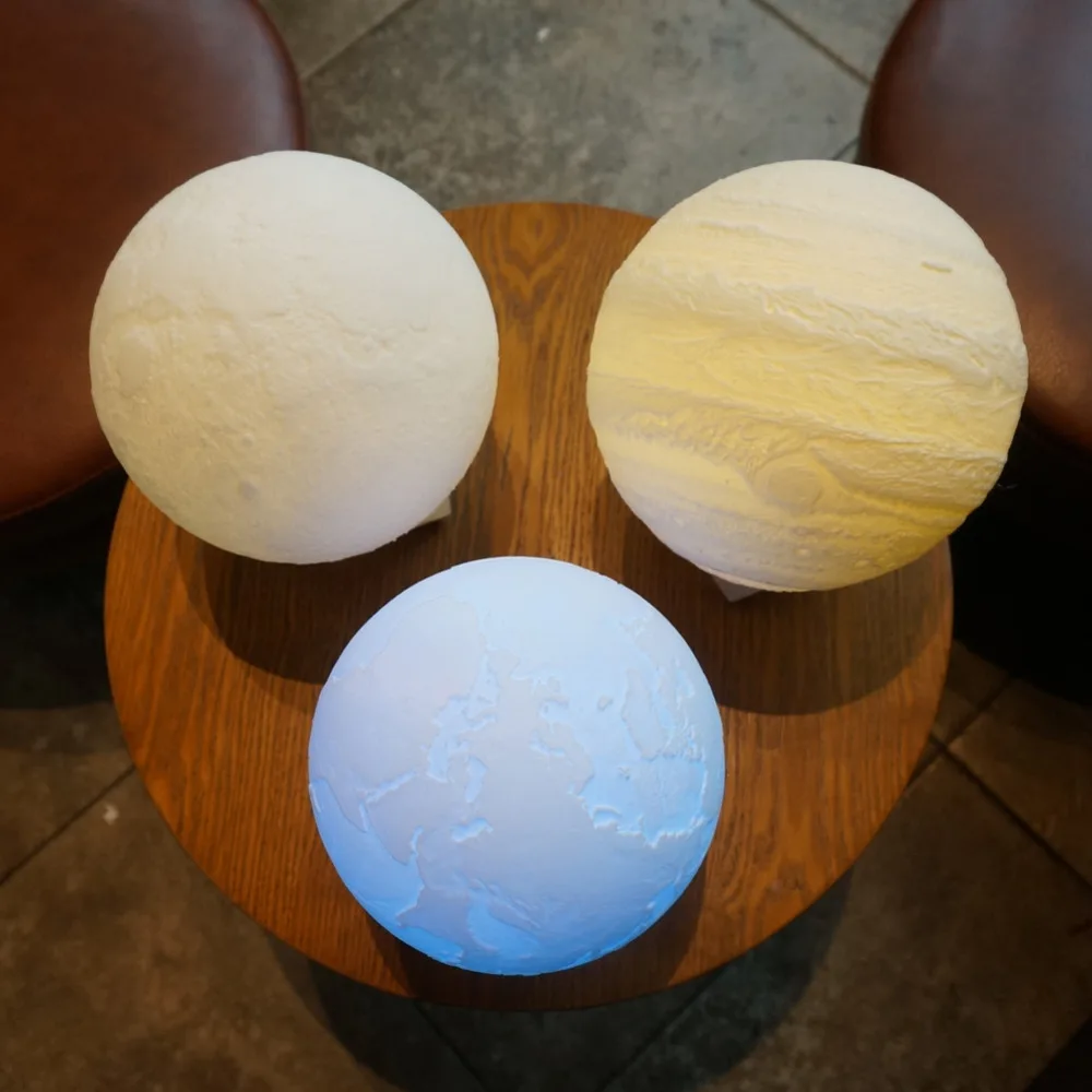 

Dikale Moon Lamp 3D Print Earth Light Jupiter Lamp Football Nightlight Touch Sensor LED Night Light Magical Bedroom Table Light