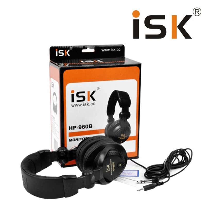 Оригинальные ISK HP-960B наушники, наушники auriculares, профессиональные студийные мониторы, динамические стерео DJ наушники, HD гарнитура, наушники - Цвет: with retail box