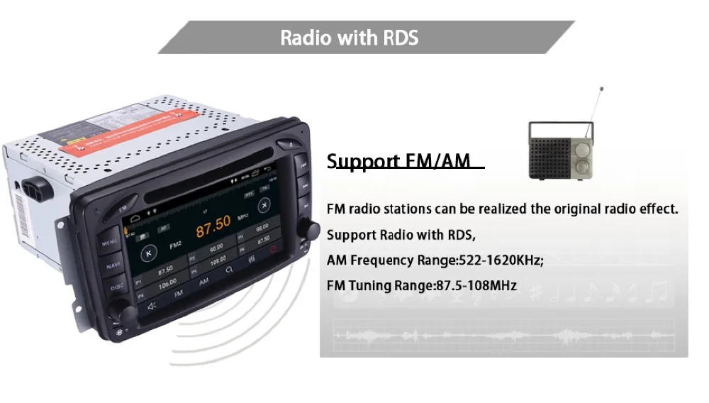 Excellent In Stock 7"Android 9.0 Car DVD Player For Mercedes Benz CLK W209 W203 W463 W208 Wifi 3G GPS Bluetooth Radio Stereo audio media 9