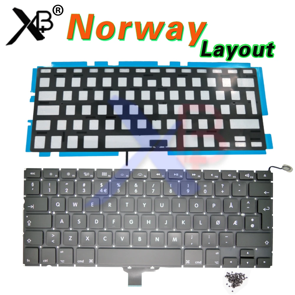 Для MacBook Pro 13 3 &quotA1278 NO Norway норвежская Клавиатура/подсветка с подсветкой + 100 шт.