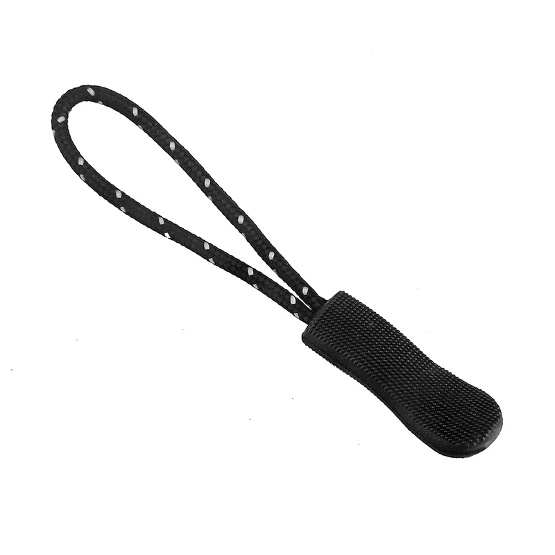 20pcs Color Zipper Pull Bag Tactical Backpack End Fit Rope Tag Fixer Zip Cord Accessories Zip Puller DIY Zip Head Lariat Slider - Цвет: Black white rope