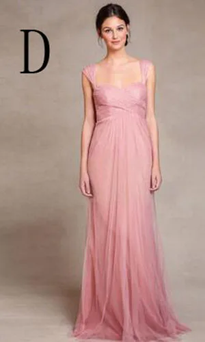 Pink Color Beach Style Long Bridesmaid Dress in Bridesmaid dresses