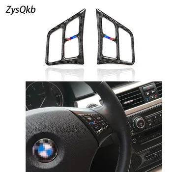 

Car Interior Accessories Carbon Fiber Steering wheel buttons stickers For BMW E90 3 Series (2005-2012) Car Styling